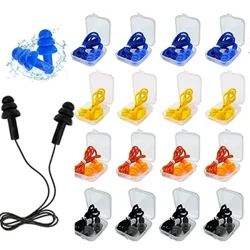 Protector de silicona con cable para los oídos, Antipérdida, protección auditiva reutilizable, reducción de ruido, tapones para los oídos seguros para nadar con cuerda