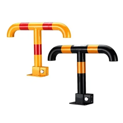 Nangungunang Karaniwang Manual Lock ng Paradahan ng Sasakyan, T Shape Strip Parking Lock Matingkad na Itim na may Kulay ng Dilaw na Babala Madaling I-mount sa pamamagitan ng The Key