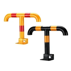 Nangungunang Karaniwang Manual Lock ng Paradahan ng Sasakyan, T Shape Strip Parking Lock Matingkad na Itim na may Kulay ng Dilaw na Babala Madaling I-mount sa pamamagitan ng The Key