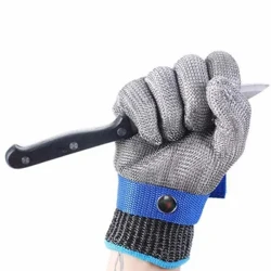 Luvas de aço inoxidável grau 5, anti-corte, resistente ao desgaste, jardinagem, proteção para as mãos, seguro de trabalho, fio de aço, 1 peça