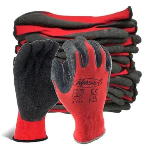 24Pieces/12 Pâr o Gardd yn Gweithio Latex Rwber Maneg Ddiogelwch Gyda leinin Polyester Menig Gwaith Llaw Diogelwch Diwydiannol Ar gyfer Gweithwyr