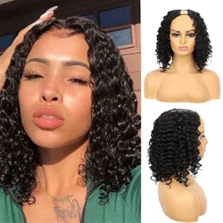 ʻEleʻele Sexy Pōkole Hou 3/4 ʻāpana Wavy Wahine Cosplay Party Nā lauoho lauoho wigs