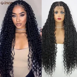 Dlhé 32 Boho zapletené celočipkované predné parochne 613 Blond kučeravé parochne bohyne Locs vopred natrhané s detskými vlasmi Syntetická krabička Vrkoče Parochňa