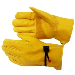 1 Pair Kuhhud Schweess Hëtzt Schëld Schweißhandschuhe Soft Sensitive Handschuhe Fanger Guards Labor Protection Handschuesch fir Handhabung