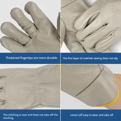 Mga Welder's Gloves Wear-resistant Oil Insulation Makapal na Ulo Layer Cowhide Welding Driver Mga Gloves na Proteksyon sa Trabaho
