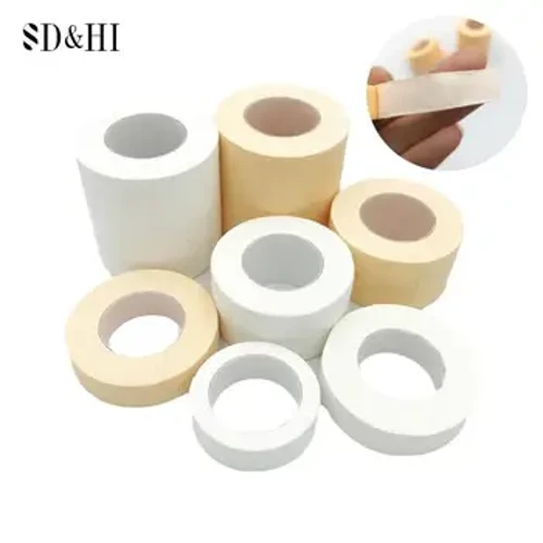 1.25/2.5/5 Cm * 5 M Pita Perekat Medis Tangan Kaki Pecah Breathable Adhesive Plester Katun Murni Jenis Kain Pita Perekat Putih