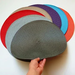 Runda bordstabletter Set Flätade Circle Place Mat Tvättbara bordsmattor för kök Matbord Blandade färger Halkfria bordsunderlägg