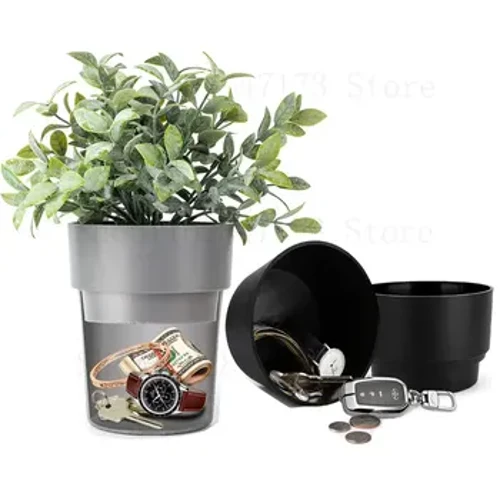 Malaking Palayok ng Bulaklak Nakatagong Ligtas na Lock Box Surprise Secret Hideaway Plant Stash Itago ang Pera, Susi, Alahas Organizer Iba pang Mahahalagang bagay