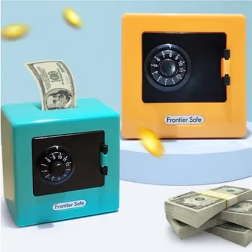 Mini Bank Money Box Retro Atm Rotating Password Cash Coins Saving Box Bank Safe Box Awtomatikong Deposit Banknote Regalo sa Pasko