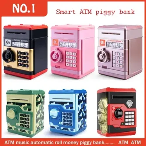 AIntelligence Spargris för barn, Impressão Digital, Máquina ATM, Coins Digitais, Sparande kassaskåp, Barnleksak, Pengar