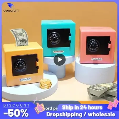 Trẻ Em Đựng Tiền Mô Phỏng Hộp An Toàn Mã Hóa Khóa Đồng Xu Tiết Kiệm Tiền Hộp Bảo Quản Cho Trẻ Em Quà Tặng Đồ Trang Trí Gia Đình