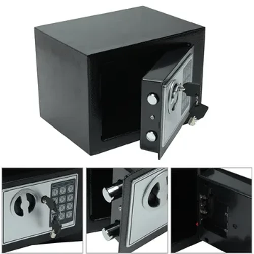 Digital Safe Small Household Mini Steel Safe Currency Vank Safe Deposit Box na may Susi para Ligtas na Mag-imbak ng Mga Alahas o Dokumento ng Pera