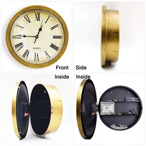 Cassetta di sicurezza nascosta Orologio da parete vintage Cassetta di sicurezza Scatola di sicurezza segreta Denaro Gioielli Conservazione di oggetti per ufficio a casa Decorazione sicura per contanti