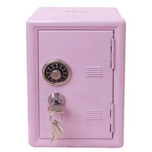 Aman Box Organizer Wesi Pink Meja Dekoratif Box Piggy Bank Metal Mini Kabinet Dhuwit Storage Box