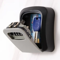Veggmontert nøkkellåsboks 4-sifret passordkode Sikkerhetslås Ingen nøkkel for hjemmekontor Nøkkelsafe Secret Storage Box Organizer