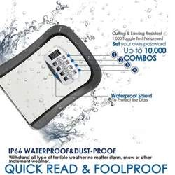 Key Keeper Kombinasi Kunci Wall Mounted Waterproof 4 Digit Sandi 5 Tombol Kotak Panyimpenan Gampang kanggo Ndandani Omah utawa Kantor