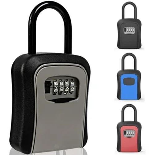 Väggmonterad nyckellagring Box Portable Tangent Lock Box 4-siffra Kombination Säkerhetslås Box Återställbar kod Safe Lock Box For Home