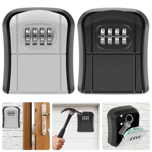 Sleutelkluis voor buiten op de muur gemonteerde combinatiesleutelopbergdoos Resetbare code 4-cijferig combinatieslot Sleutelorganizer houdt vast