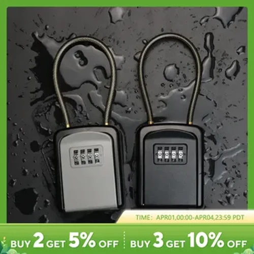 Hindi tinatablan ng tubig Mataas na Kalidad na Portable Key Lock Box para sa Labas at Loob ng Realtor Lockbox para sa Mga Susi ng Kumbinasyon ng mga Key Hider ng Bahay