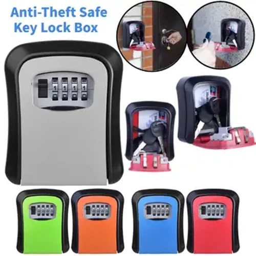 Wandgemonteerde sleutelopslag Geheime Box Organizer 4-cijferige combinatie Wachtwoord Beveiliging Codeslot Geen sleutel Home Key Safe Box Case