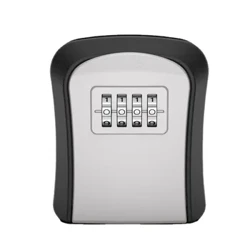 Caja de bloqueo de llaves, caja de seguridad para llaves montada en la pared, resistente a la intemperie, caja de bloqueo de almacenamiento de llaves con combinación de 4 dígitos, interior y exterior