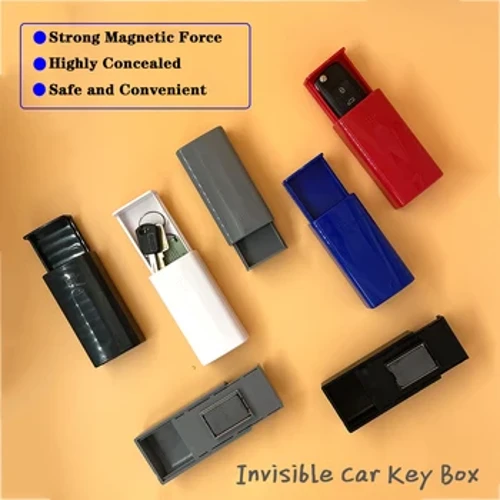 Portable Magnéitesch Autosschlëssel Hidden Safe Box Schlëssel Ersatzschlosshalter Magnéit Outdoor Stash Fir Heem Büro Auto Camion Secret Box