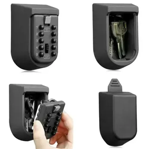 Caixa de chave anti-roubo de armazenamento seguro de parede com fechadura de combinação 10-senha digital capa à prova de intempéries uso doméstico ao ar livre