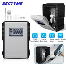 Sectyme Chất Liệu Kim Loại 4 Chữ Số Mật Khẩu Hộp Chìa Khóa Ngoài Trời Chống Nước Treo Tường Khóa Hộp Bảo Quản Chống Trộm Chìa Khóa Hộp An Toàn