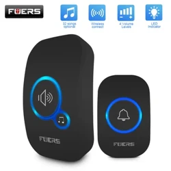 Fuers M557 Cloch Drws Di-wifr 433Mhz Croeso Cartref Smart Doorbell 150M Pellter Di-wifr Hir 32 Caneuon Cartref Croeso Clychau Drws
