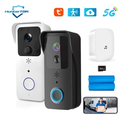 5G 2.4G WiFi Video Doorbell 1080P Tuya Smart Outdoor Wireless Intercom Waasserdicht Wireless Kamera mat AC/DC Stroumversuergung