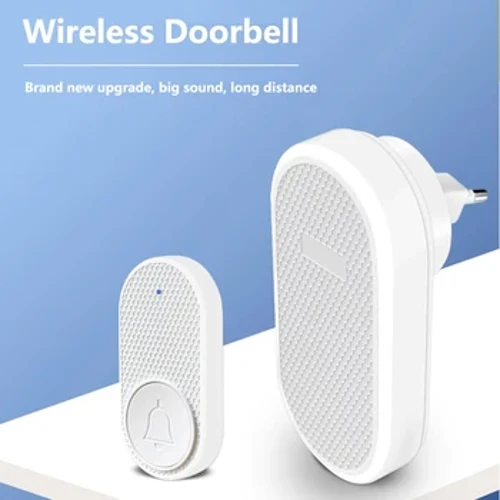 Trådlös dörrklocka Smart Home 200m långdistans fjärrkontroll Flertons välkomstdörrklocka Volymjustering EU USA Plugg Vit