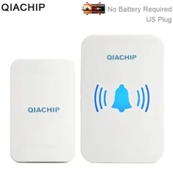 Campainha sem fio qiachip, sem necessidade de bateria, à prova d'água, autoalimentada, conjuntos de campainha para casa, ambiente externo, anel cinético, campainha