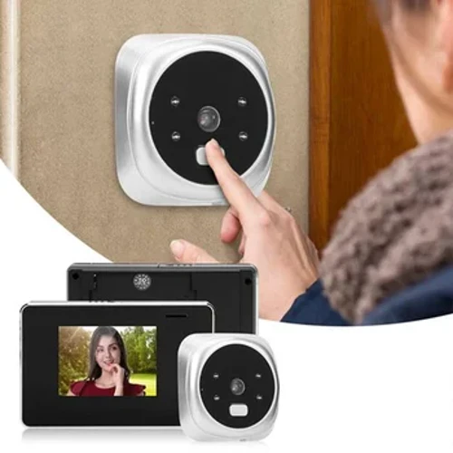 Ceamara Doras Peephole Leictreonach 2.8 orlach Cloigín Doras Digiteach Taifeadán Faireachais Fís Fhrith-ghoid Cam Oíche Ceamara Digiteach
