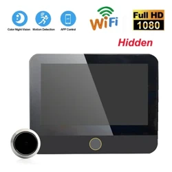 Neue versteckte WiFi Smart Türklingel Eye 1080P FHD Gucklochkamera Audio 4,3-Zoll-IPS-Bildschirm PIR Infrarot-Ansage Digital Viewer
