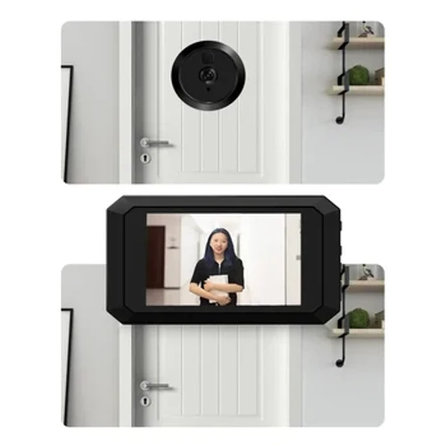 Sécherheet Dier Viewer Night Vision Video Digital Door Viewer Foto Recording Door Peephole Camera 1400mAh Build-in Lithium Batterie