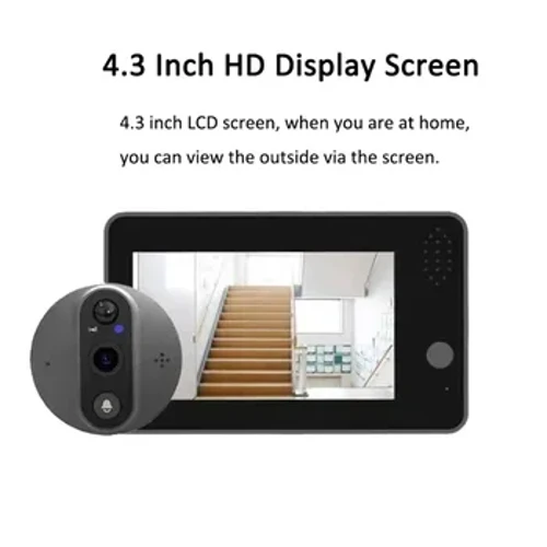 ʻO Tuya Smart 1080P WiFi Puka Puka Peephole Camera Viewer Home Security Two-way Audio Night Vision 4.3' FHD Video Doorbell Camera