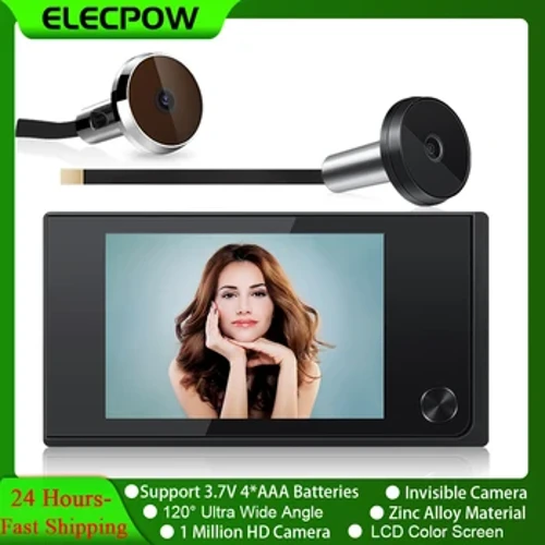 Elecpow ματάκι πόρτας 3,5 ιντσών με κάμερα Smart Home Digital Door Eye Viewer 120° HD LCD Home Security Ασύρματη οθόνη κουδουνιού πόρτας