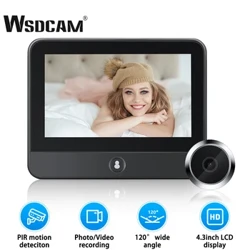 Wsdcam Wifi-dörrklocka 120 graders vidvinkel titthålsdörrklocka 1080P Digital dörrklocka Viewer Rörelsedetektering