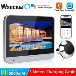 Wsdcam 120° Wide Angle Faitotoa Peephole Meapueata Tasi auala intercom Vitio Mata Motion Su'eina Wifi Faitotoa Meapueata 5000mAh maa