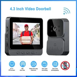 Chuông cửa video không dây thông minh Màn hình IPS 4,3 inch Tầm nhìn ban đêm hồng ngoại Camera chuông cửa liên lạc hai chiều cho an ninh gia đình