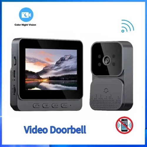 Campainha de vídeo inteligente com tela IPS de 4,3 polegadas sem fio 2.4G com visão noturna infravermelha e segurança para intercomunicação doméstica