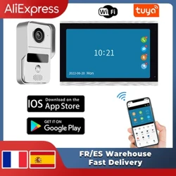 Tuya 1080P Langaton Wifi Video-ovikello 10" 7 värillinen kosketusnäyttö Smart APP Home Intercom Kit RFID-kulunvalvontajärjestelmään
