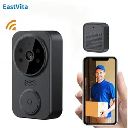 Wifi Smart Langaton video-ovikellokamera Kaksisuuntainen sisäpuhelin infrapuna-yönäkö-kaukosäädin kodin turvajärjestelmä