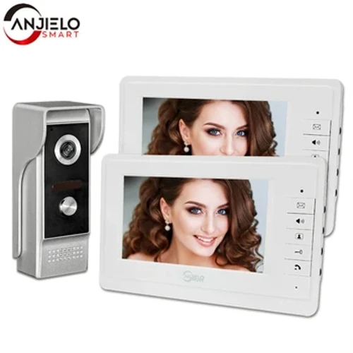 Anjielosmart 7 pouces filaire interphone vidéo avec caméra sonnette étanche appartement sécurité Protection privé résidentiel