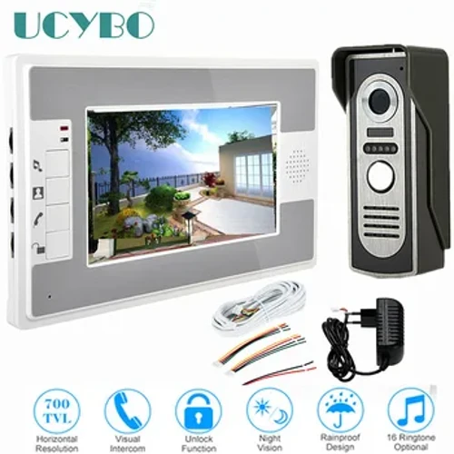 7" video intercom system doorbell night vision IR 700tvl puka pahupaʻiwikiō wehe wai no ka home hale wikiō puka kelepona