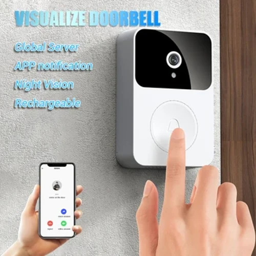 visualiser smart wifi-ringeklokke med nattsyn, app-støtte skylagring, automatisk opptak av videoanropsfunksjon