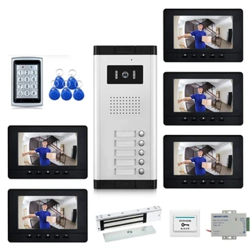 Pūnaehana Intercom Video no 2,3,4.5 Family Apartments RFID Wehe i ka Villa Doorbell Video Door Phone Kits ﻿