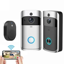 Wideodomofon V5 Inteligentny bezprzewodowy dzwonek do drzwi antywłamaniowych WiFi Wizualny 720P HD Zdalny monitor domowy Domofon z noktowizorem