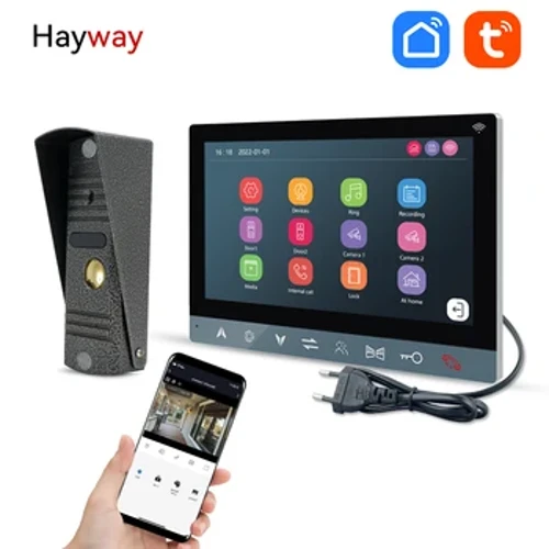 Hayway Tuya Home Video Intercom 1080P Trådlös WIFI Videodörrklocka Kamera För lägenhet Stöd Rörelsedetektering Autoinspelning