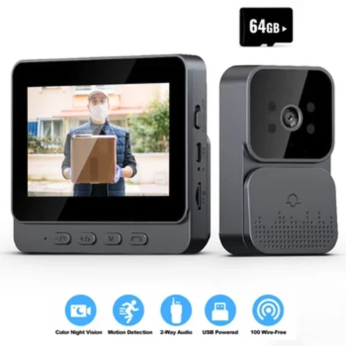 Doorbell Video intercom kamera Inteligentné bezdrôtové nočné videnie zvončeka 4,3-palcová obrazovka pre bezpečnostný inteligentný bytový dom
